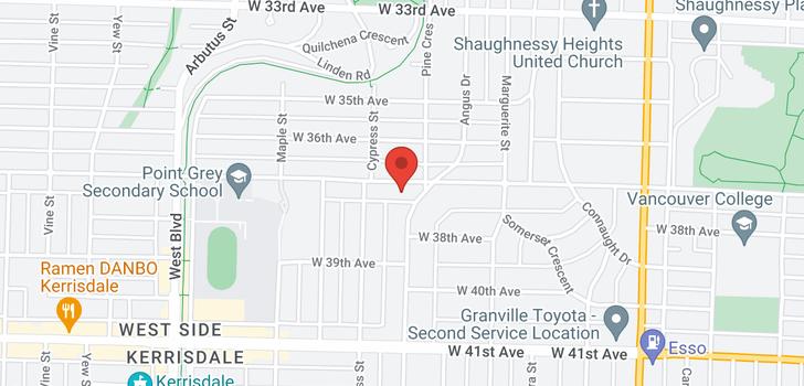 map of 1842 W 37TH AVENUE